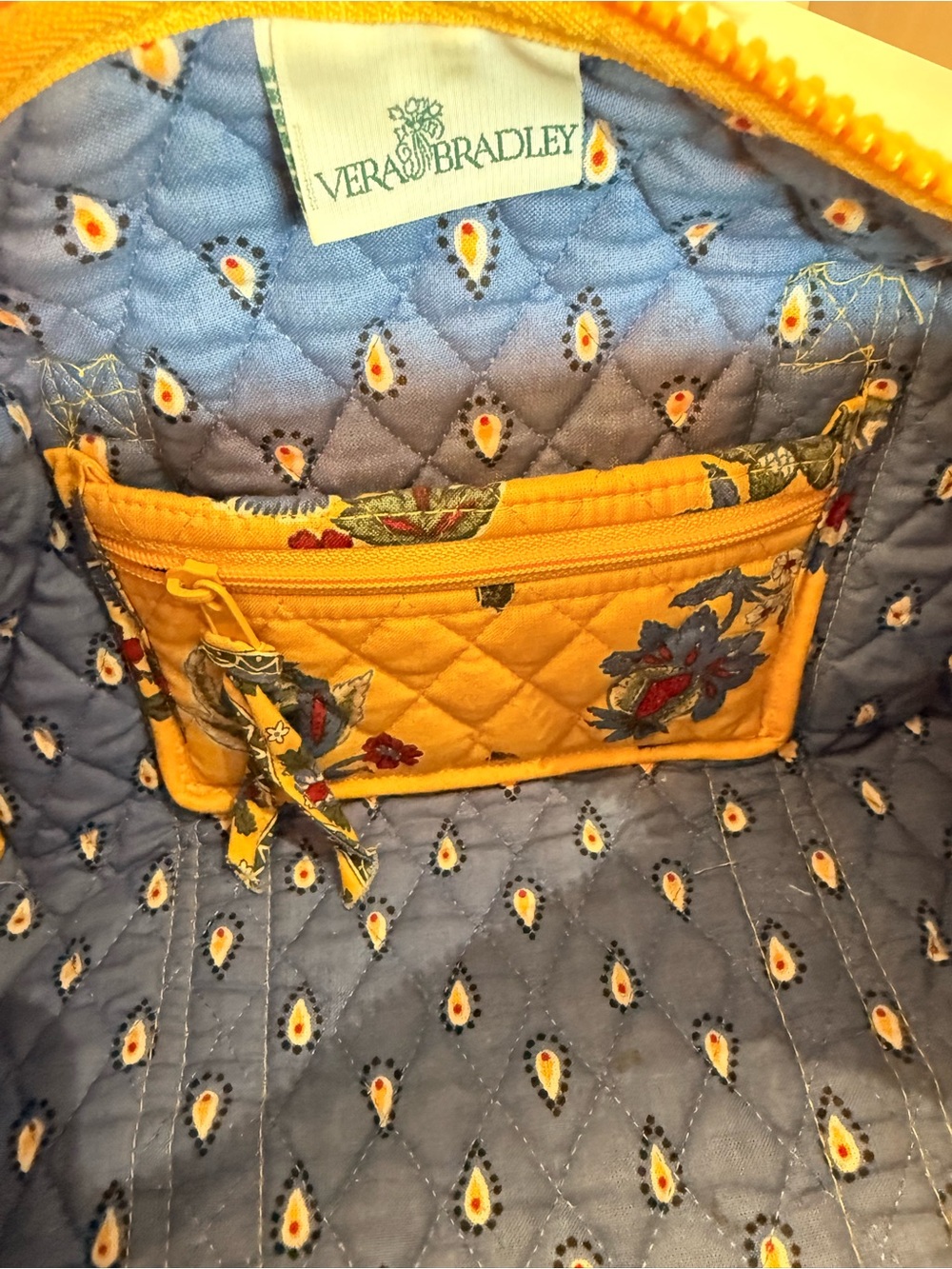 Rare Vintage 90s Y2K Vera Bradley French Yellow Small Duffle Bag Made USA - Picture 8 of 15